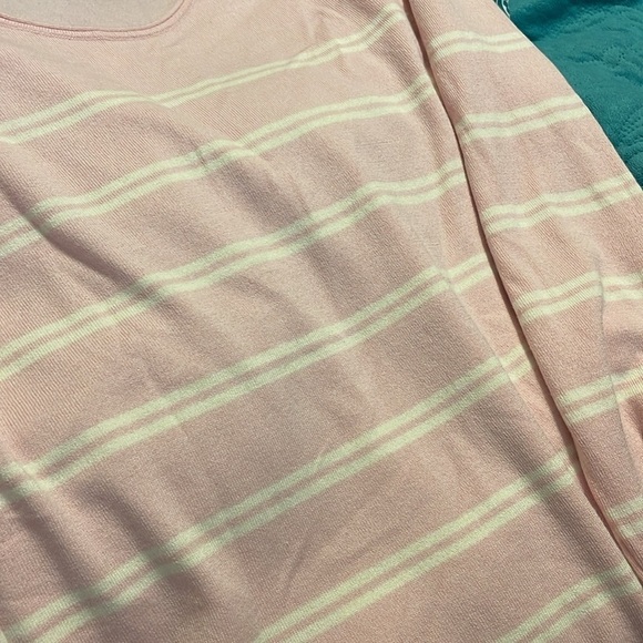 J. McLaughlin women’s‎ Lg. Modal blend SOFT L/S pink & cream stripe pullover top - Picture 8 of 11